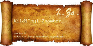 Kilényi Zsombor névjegykártya